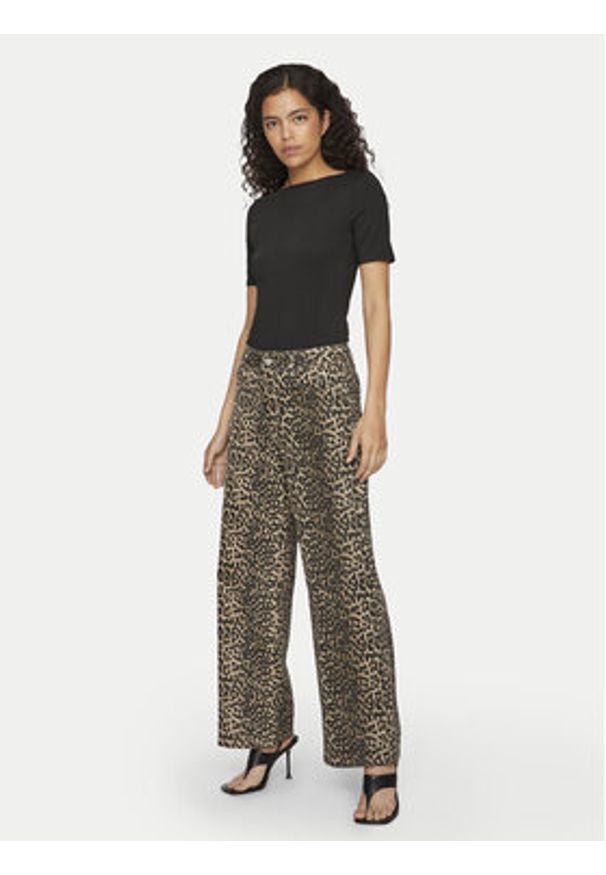 Vila Jeansy Chia 14105638 Beżowy Wide Leg. Kolor: beżowy