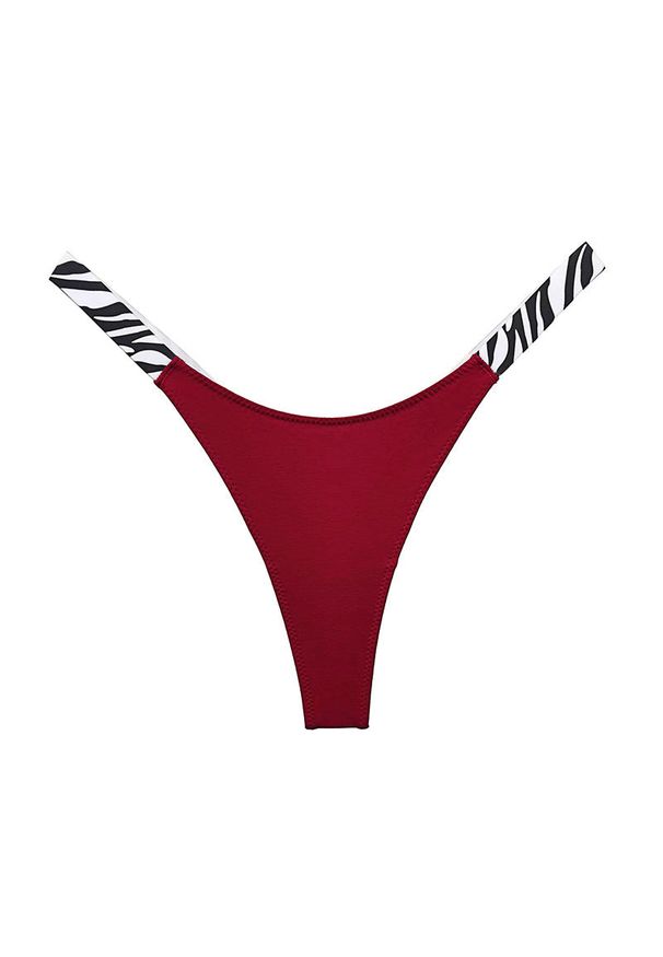 Intica - Stringi damskie z wysokim stanem optycznie wydłużające nogi Jisoon. Stan: podwyższony. Kolor: czerwony. Materiał: materiał