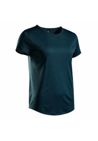 ARTENGO - Koszulka tenisowa z okrągłym dekoltem damska Artengo Dry Essential 100. Kolor: turkusowy, wielokolorowy, niebieski. Materiał: poliester, materiał. Sport: tenis