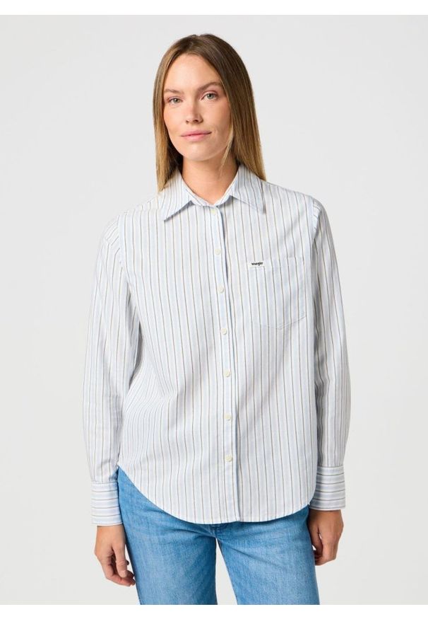 Wrangler - DAMSKA KOSZULA WRANGLER 1 PKT SHIRT NIAGARA MIST 112362596