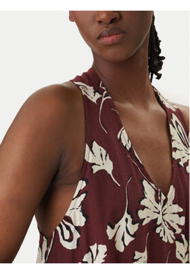 Vero Moda Sukienka letnia Jennifer 10341973 Bordowy Regular Fit. Kolor: czerwony. Materiał: wiskoza. Sezon: lato