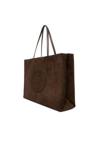 Tory Burch Torebka Ella Suede Tote 170980 Brązowy. Kolor: brązowy. Materiał: skórzane, zamszowe #4