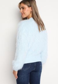 Born2be - Jasnoniebieski Sweter z Długim Włosiem i Dodatkiem Wełny Merithina. Kolor: niebieski. Materiał: wełna. Długość: długie. Styl: klasyczny, elegancki #6