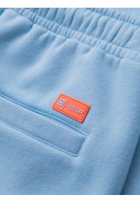 Ombre Clothing - Szorty dresowe unisex ze ściągaczem w pasie – błękitne V8 OU-SRBC-0101 - XL/XXL. Kolor: niebieski. Materiał: dresówka. Wzór: aplikacja. Styl: sportowy #11