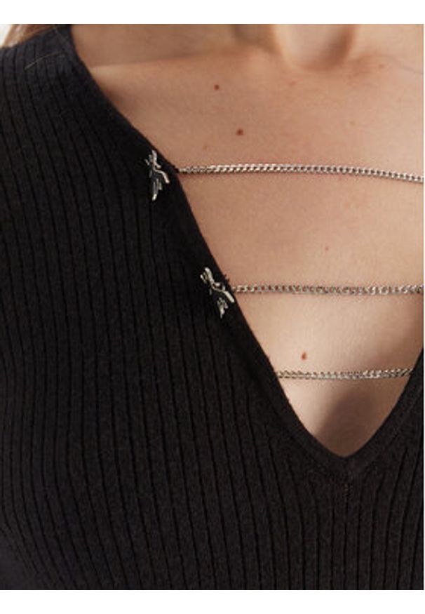 Patrizia Pepe Sweter 2K0331/K7S0-K103 Czarny Regular Fit. Kolor: czarny. Materiał: wiskoza