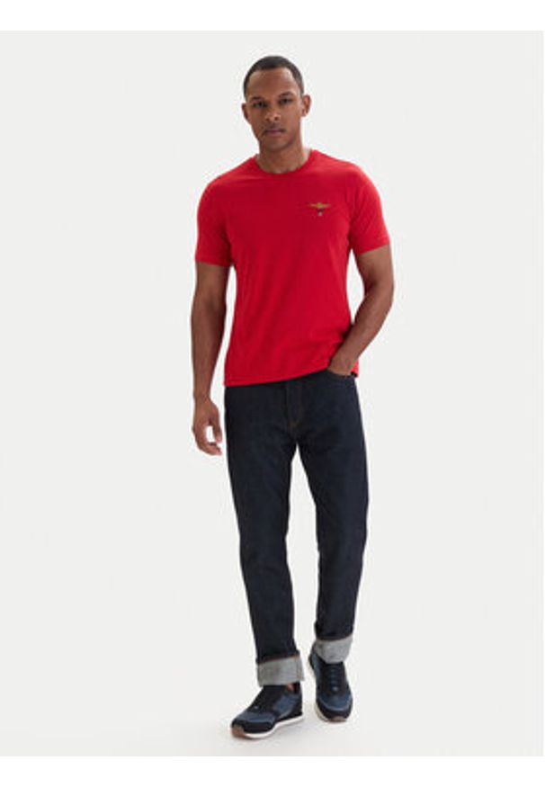 Aeronautica Militare T-Shirt 261TS1580UJ00372 Czerwony Regular Fit. Kolor: czerwony. Materiał: bawełna