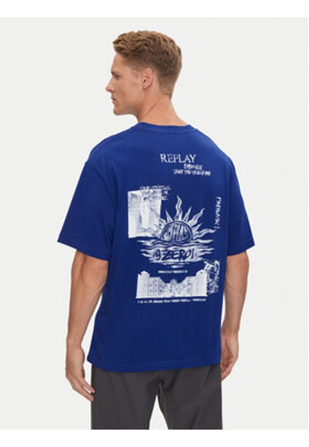 Replay T-Shirt M6990 .000.23454 Niebieski Loose Fit. Kolor: niebieski. Materiał: bawełna