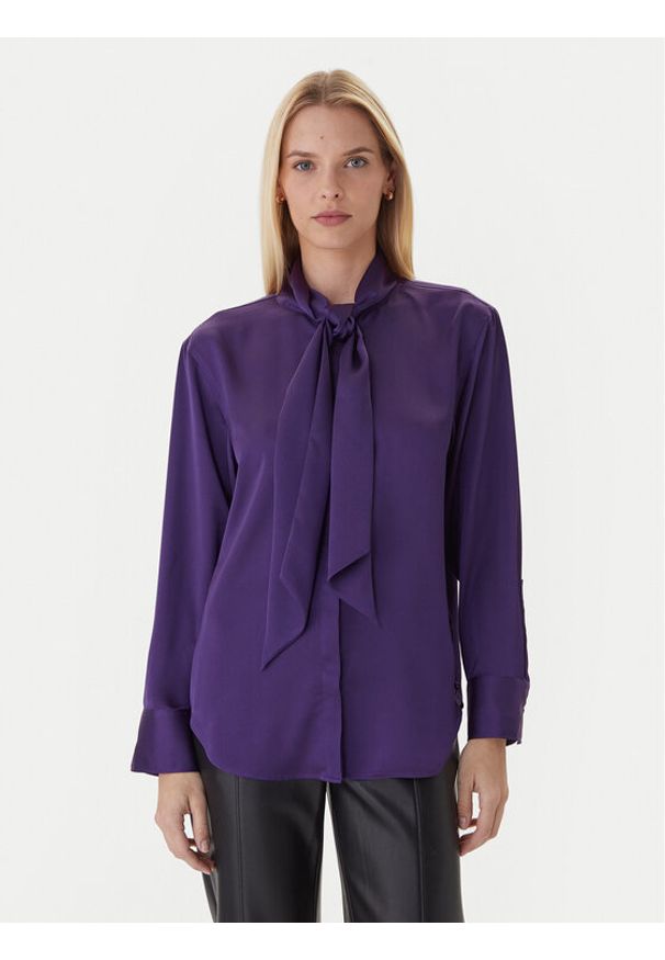 Calvin Klein Bluzka LV044D125G Fioletowy Regular Fit. Kolor: fioletowy. Materiał: syntetyk