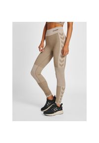 Damskie legginsy mid-rise Hummel Clea. Kolor: szary. Materiał: dzianina. Sport: joga i pilates