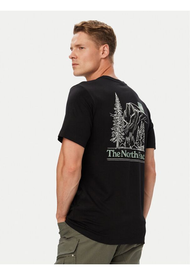 The North Face T-Shirt Monte Reg Ss NF0A8JAV Czarny Regular Fit. Kolor: czarny. Materiał: bawełna