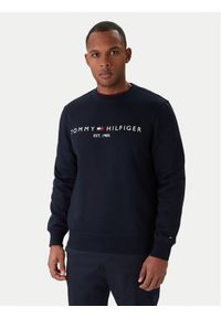 TOMMY HILFIGER - Tommy Hilfiger Bluza Logo MW0MW11596 Granatowy Regular Fit. Kolor: niebieski. Materiał: bawełna #1