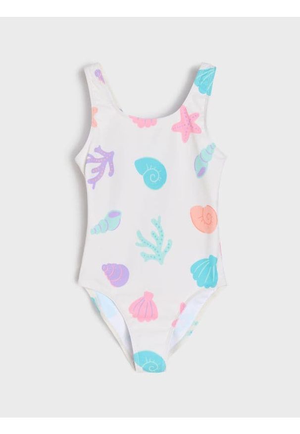 Sinsay - Jednoczęściowy strój kąpielowy z motywem morskim - żółty. Kolor: żółty