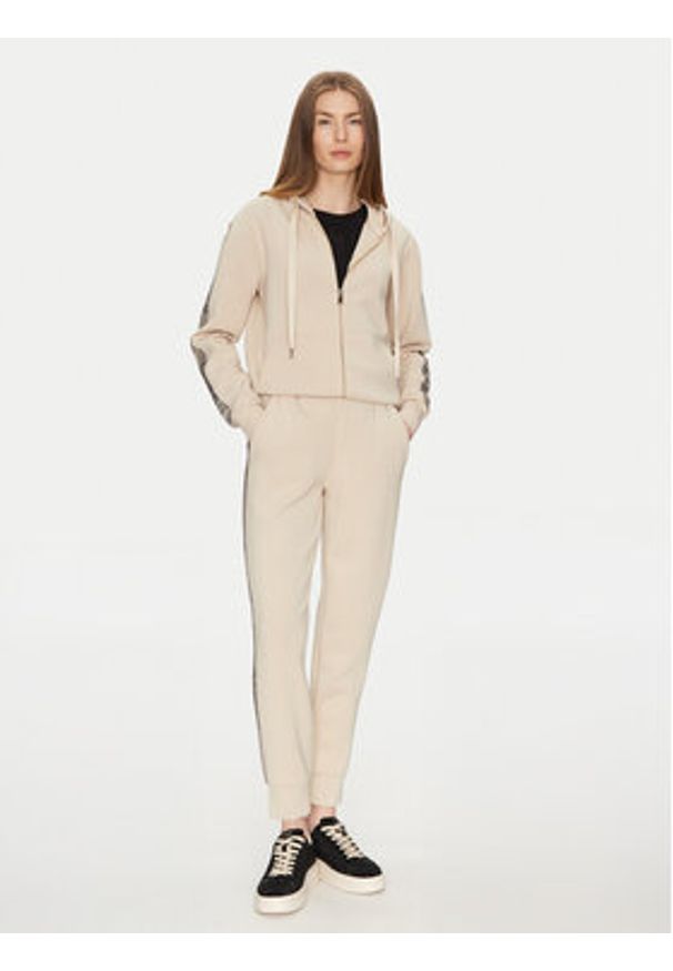 Guess Spodnie dresowe W5RB00 KBYE2 Écru Regular Fit. Materiał: syntetyk
