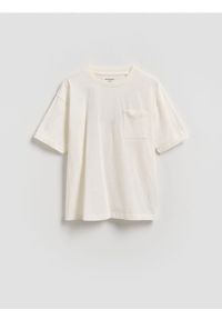 Reserved - Bawełniany t-shirt - biały. Kolor: biały. Materiał: bawełna #1