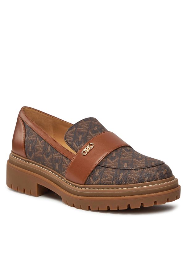 Loafersy MICHAEL Michael Kors Parker Lug Loafer 40H3PKFP1B Brown. Kolor: brązowy. Materiał: skóra