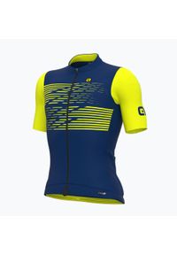 ALÉ CYCLING - Koszulka rowerowa męska Alé Maglia MC Logo. Kolor: wielokolorowy, niebieski, żółty