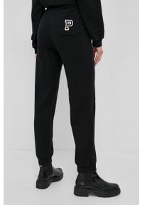 Pinko Spodnie bawełniane damskie kolor czarny gładkie. Kolor: czarny. Materiał: bawełna. Wzór: gładki #4