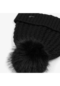 Wittchen - Damska czapka o splocie w drobny wzór czarna. Kolor: czarny. Materiał: wiskoza. Wzór: ze splotem. Sezon: jesień, zima. Styl: elegancki #2