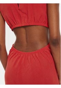 ViCOLO Sukienka letnia TB2469 Czerwony Regular Fit. Kolor: czerwony. Materiał: wiskoza. Sezon: lato