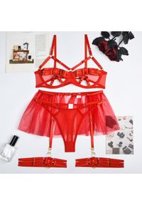 Intica - Komplet bielizny z wycięciami na specjalne okazje Emelyne. Kolor: czerwony. Materiał: materiał