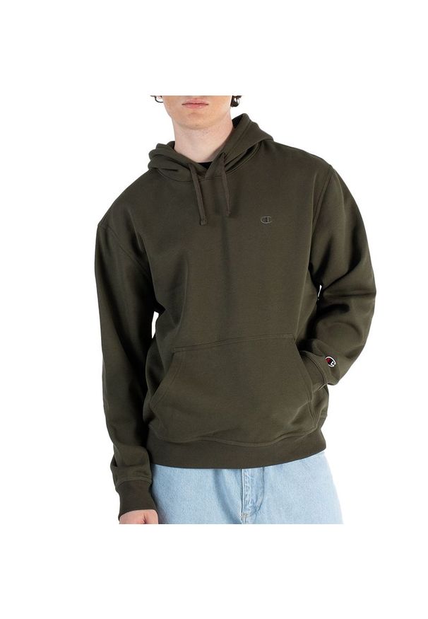 Bluza Champion Tonal Logo Fleece Erkek Siyah Hoodie 220274-GS508 - zielona. Typ kołnierza: kaptur. Kolor: zielony. Materiał: bawełna, tkanina, poliester. Wzór: aplikacja. Styl: sportowy, klasyczny