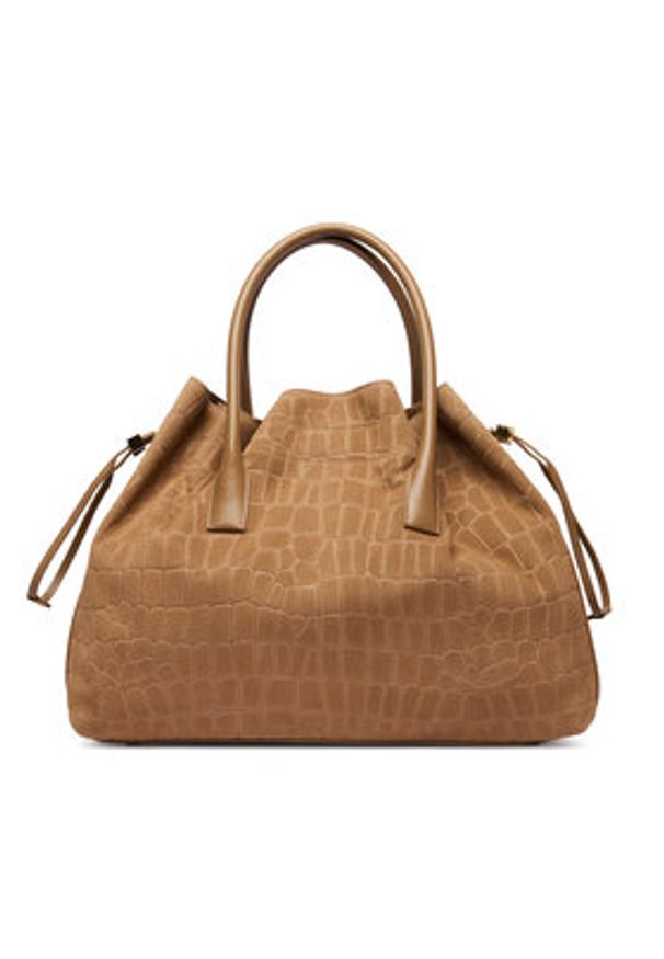 Elisabetta Franchi Torebka BS-19H-61E2-V890 Beżowy. Kolor: beżowy. Materiał: skórzane, zamszowe