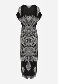 Born2be - Czarna Sukienka Khryseis. Typ kołnierza: dekolt gorset. Kolor: czarny. Materiał: materiał. Wzór: kwiaty. Typ sukienki: gorsetowe. Długość: mini #2