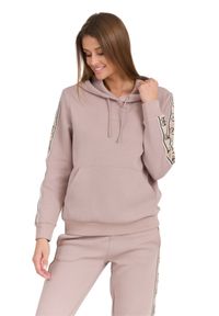 Guess - GUESS Damska bluza w kolorze taupe Carla Hooded. Kolor: beżowy. Materiał: materiał, poliester, bawełna. Styl: elegancki #7