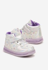 Born2be - Fioletowe Płaskie Buty Sportowe Sneakersy ze Skórzaną Wkładką w Gwiazdki z Brokatem Jocelv. Okazja: na uczelnię, na co dzień. Kolor: fioletowy. Materiał: skóra. Wzór: aplikacja. Sezon: wiosna, jesień. Styl: sportowy #3