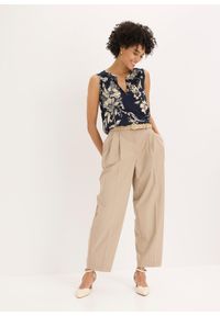 bonprix - Bluzka bez rękawów z wiskozy. Kolor: niebieski. Materiał: wiskoza. Długość rękawa: bez rękawów #3