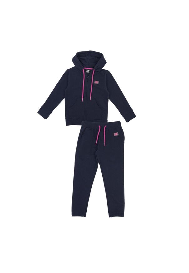 LEONE 1947 APPAREL - Podstawowy dres dziewczęcy z kapturem i zamkiem błyskawicznym na całej długości. Okazja: na uczelnię. Kolor: niebieski. Materiał: dresówka. Styl: sportowy