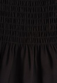 Renee - Czarna Bawełniana Sukienka na Ramiączkach z Gumką w Pasie o Rozkloszowanym Kroju Holfea. Okazja: na co dzień, do pracy, na spacer. Kolor: czarny. Materiał: bawełna. Długość rękawa: na ramiączkach. Sezon: lato. Typ sukienki: rozkloszowane, proste. Styl: casual, klasyczny, elegancki #4