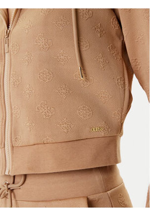Guess Bluza V5YQ06 KBSL2 Brązowy Regular Fit. Kolor: brązowy. Materiał: syntetyk