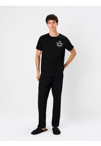 Sinsay - Bawełniana piżama dwuczęściowa - czarny. Kolor: czarny. Materiał: bawełna