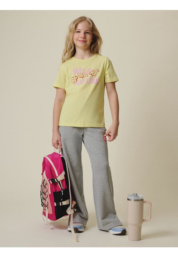 4f - 4F TSHIRT 122 (6-7 lat). Okazja: na co dzień. Kolor: żółty. Materiał: dzianina, bawełna. Sezon: lato. Styl: casual