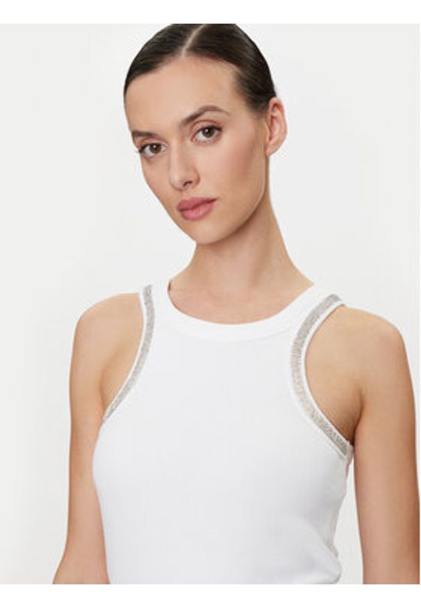 ViCOLO Top RB0244 Biały Regular Fit. Kolor: biały. Materiał: bawełna