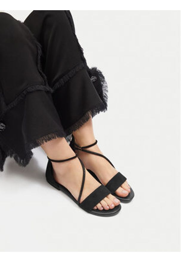 Jenny - JENNY Sandały LESLEY WS5295-14 Czarny. Kolor: czarny. Materiał: materiał