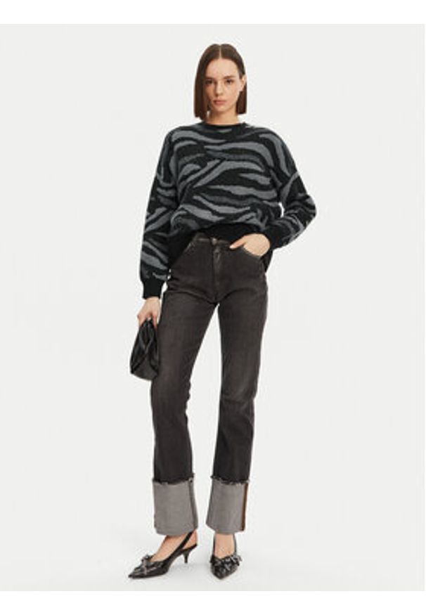 Desigual Sweter Winnipeg 24WWJF20 Czarny Regular Fit. Kolor: czarny. Materiał: syntetyk