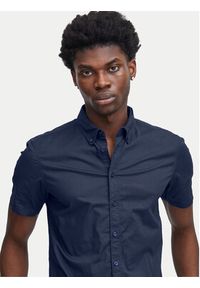 Blend Koszula 20716365 Granatowy Slim Fit. Kolor: niebieski. Materiał: bawełna