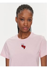 Pinko T-Shirt 100789 A1P8 Różowy Regular Fit. Kolor: różowy. Materiał: bawełna #4