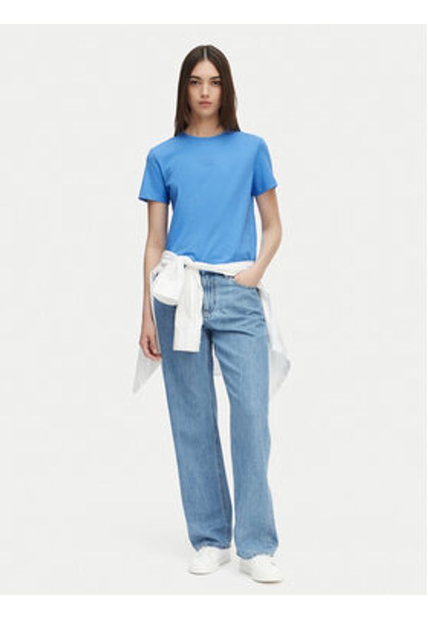 Calvin Klein Jeans T-Shirt LV044G200G Granatowy Regular Fit. Kolor: niebieski. Materiał: bawełna