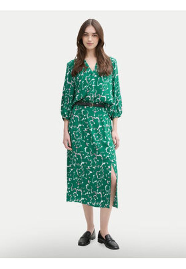 Tom Tailor Denim Spódnica midi 1045505 Zielony Regular Fit. Kolor: zielony. Materiał: wiskoza