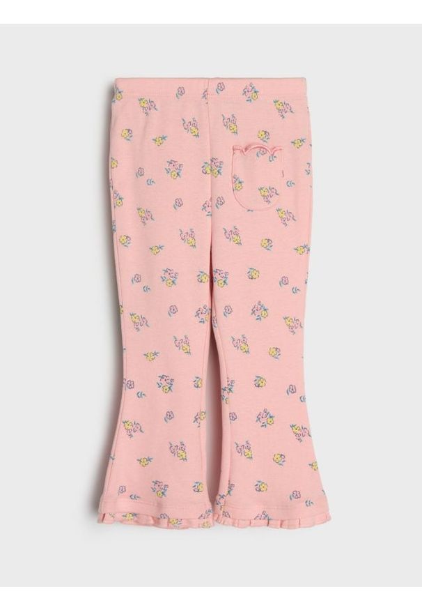 Sinsay - Spodnie dzwony z ozdobnymi falbankami - różowy. Kolor: różowy