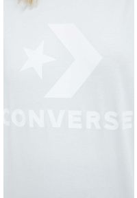 Converse t-shirt bawełniany kolor turkusowy z nadrukiem. Kolor: turkusowy. Materiał: bawełna. Wzór: nadruk. Styl: klasyczny #2