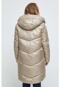 medicine - Medicine płaszcz damski kolor beżowy zimowy. Kolor: beżowy. Sezon: zima #3