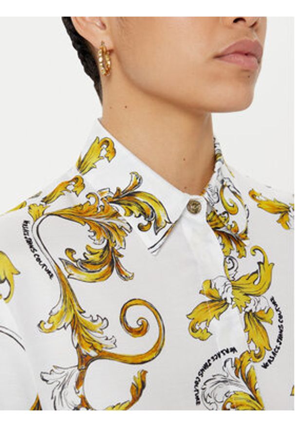 Versace Jeans Couture Koszula 78HAL222 Biały Relaxed Fit. Kolor: biały. Materiał: wiskoza