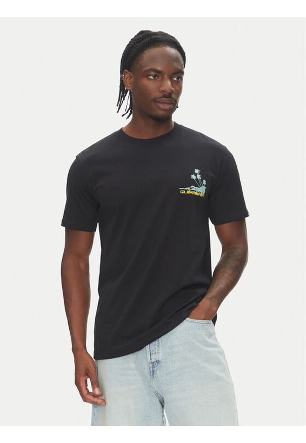 Quiksilver T-Shirt Palm Lines Ss EQYZT08057 Czarny Regular Fit. Kolor: czarny. Materiał: bawełna