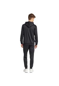 Adidas - Dres męski adidas Terry Hooded Tracksuit. Kolor: biały, wielokolorowy, czarny. Materiał: dresówka