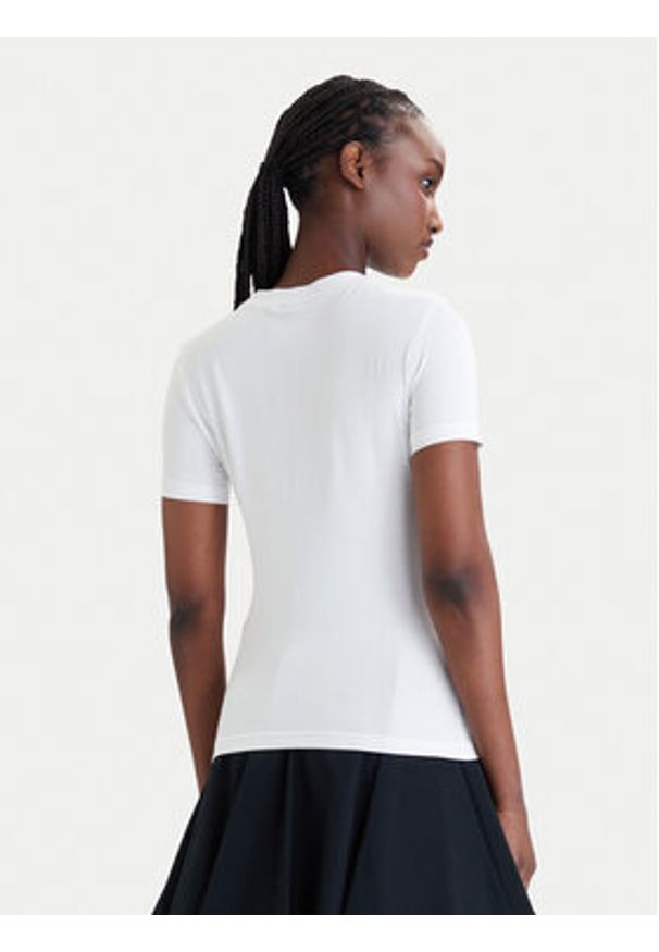 Versace Jeans Couture T-Shirt 80HAHT00 CJ03T Biały Slim Fit. Kolor: biały. Materiał: bawełna
