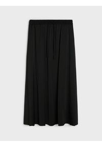 Sinsay - Jednolita spódnica midi - czarny. Kolor: czarny. Wzór: jednolity #1